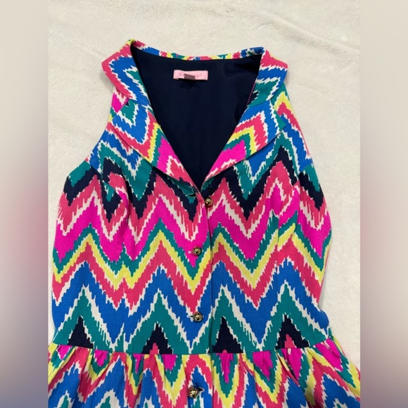 Lilly Pulitzer - Multicolored Zig-Zag Collared Dress - Picture 10 of 11